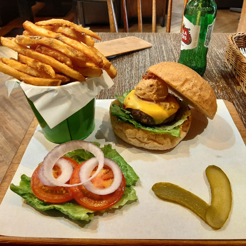 花生醬脆培根起司牛肉漢堡|Peanut Butter Cheese Burger|1885 Burger Store